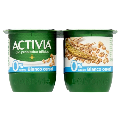 Activia 0% Grassi Bianco Cereali, 4x125 g